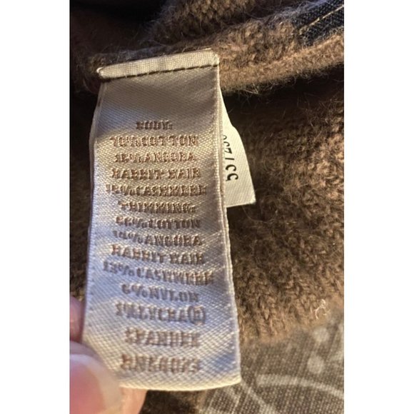 Banana Republic Luxury Blend Sweater Size Medium Cotton Angora Cashmere Caramel - Picture 7 of 9